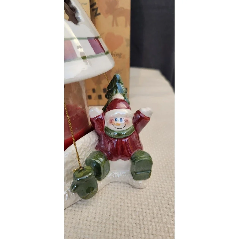 Crazy Mountain Snowman Jar Candle Holder Shady Knoll Cranberry & Sage Collection